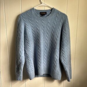 Brooks Brothers Sky Blue Cable Knit Sweater